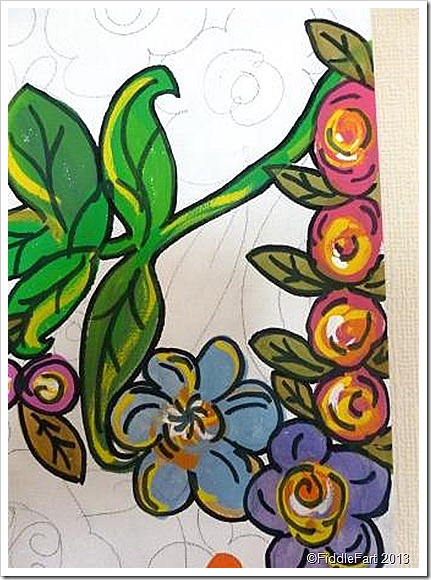 Floral Canvas in the making Floral Canvas in the making