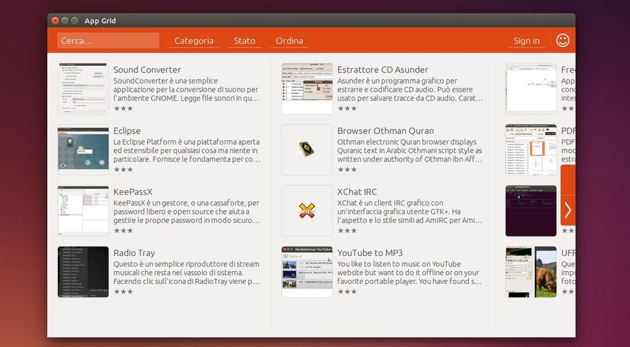 App Grid in Ubuntu