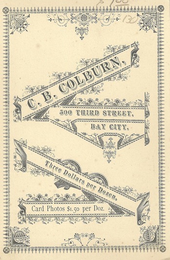 Wedding Photo Cabinet Card CB Colburn Perham antiques back