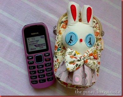 nokia 1280 orchid with bunny phone pouch