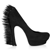 Black Porcupine Platforms These Yves Saint-Laurent Palais Mohawk Pumps are Furry and Bushy