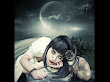 Moon Cat And Green Eyed Girl