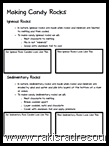 Free printable sheet to guide students through the process of making candy rocks.