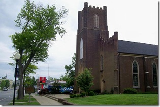 Danville Presbyterian Church with marker on the left