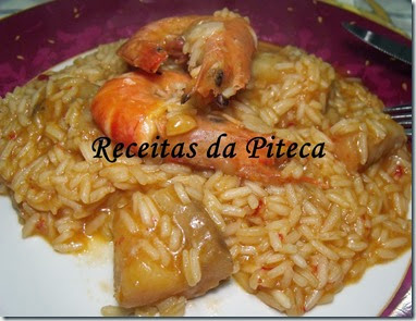 Arroz de tamboril-empratado perto Arroz de tamboril-empratado perto