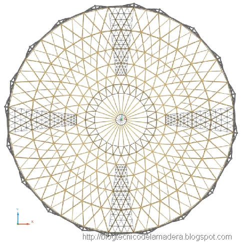 Cúpula de madera laminada y kerto