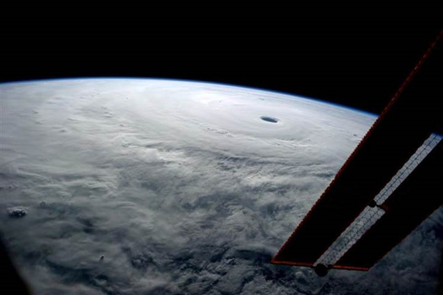 NASA astronaut Reid Wiseman tweeted an image of Super Typhoon Vongfong in the western Pacific Ocean from the International Space Station on 9 October 2014, commenting, 'I've seen many from here, but none like this.' Photo: Reid Wiseman / NASA