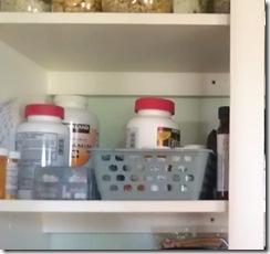 unorganized pill cupboard