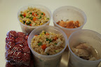 Each part is packaged separately for storage in the refrigerator.
