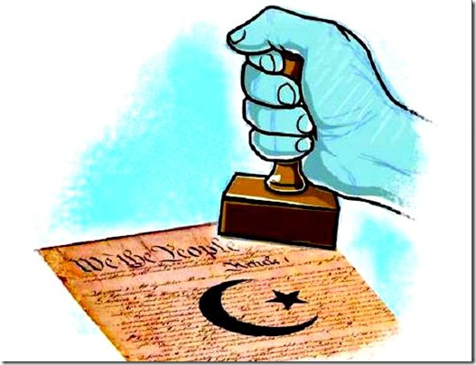 Sharia Stamp on US Constitution Sharia Stamp on US Constitution