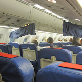 Since everyone boards from the rear, business class is at the back of the plane.
