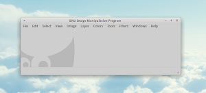 Gimp in lingua inglese in Xubuntu