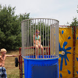 The birthday girls prepares for a dunking