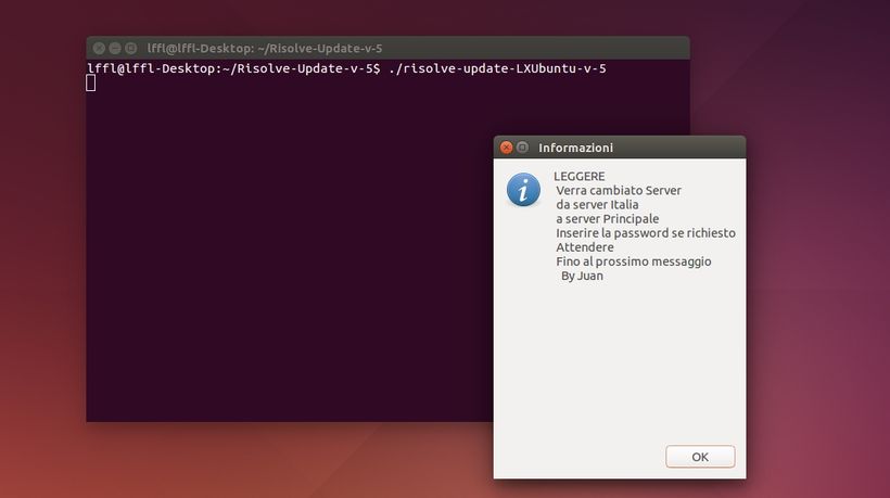 Risolve-Update in Ubuntu