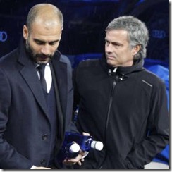 Mourinho y Guardiola comentando