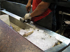 Gulf oysters sit under ice until you order, then they start flying fast and furious.