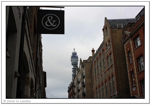The BT Tower from Rathbone Street