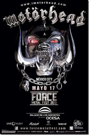 force metal fest motorhead en mexico 2013 cartele anthrax force metal fest motorhead en mexico 2013 cartele anthrax