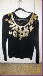 black and gold sweater