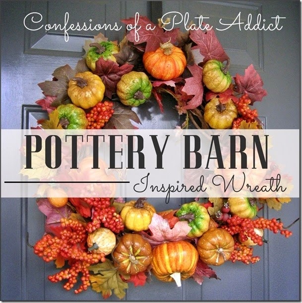 CONFESSIONS OF A PLATE ADDICT Pottery Barn Inspired Fall Wreath CONFESSIONS OF A PLATE ADDICT Pottery Barn Inspired Fall Wreath