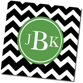 Chevron Coaster_Black and Grass_JBK