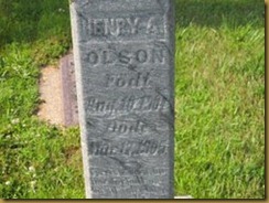 Henry Adolph Olson Gravestone Close Up View