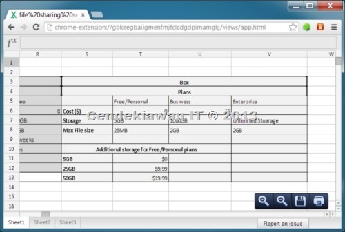 Chrome Office Viewer Excel