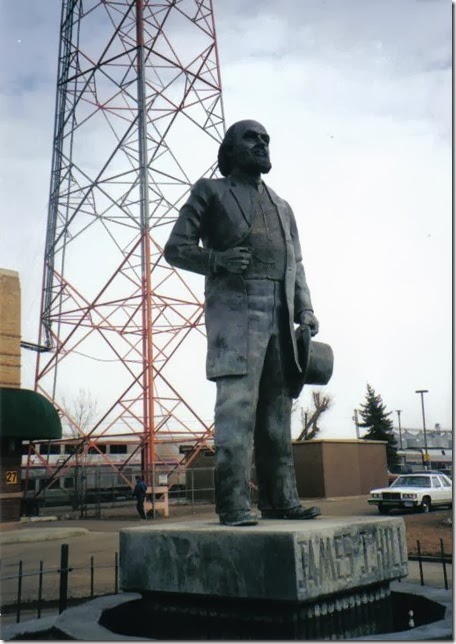 Statue of James J. Hill in Havre, Montana in February 2000