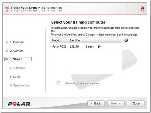 Polar RCX5 and Websync Setup
