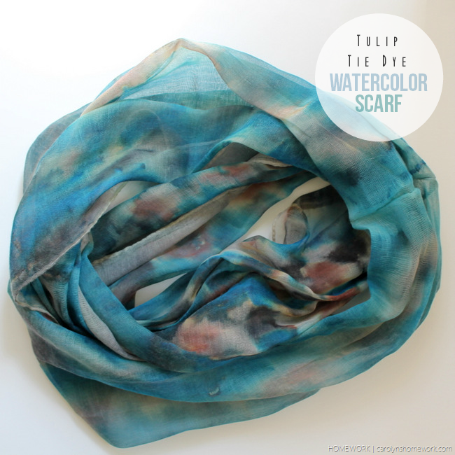 blue tie-dye scarf
