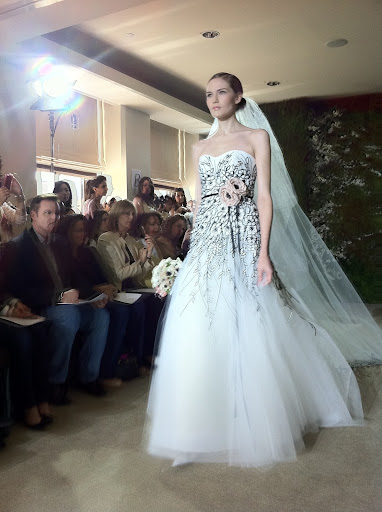 See how this black and white dress is softened by the blush sash? So pretty!