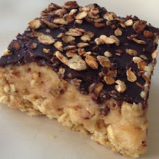 Granola Peanut Butter Icebox Bars with Oatmeal Cocoa Streusel