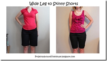 Wide to skinny shorts