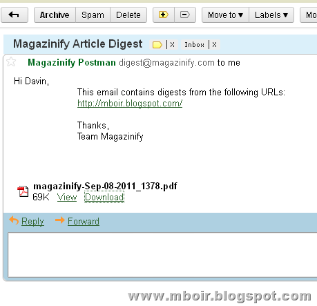 Magazinify mail - mboir