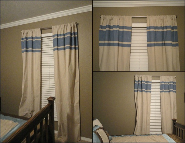 Drop cloth curtains collage