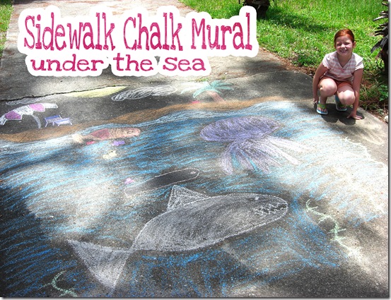 sidewalk chalk mural under the sea