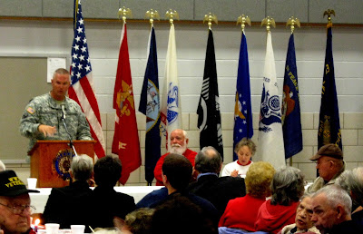 Sergeant Rob Radocevich talks to veterans about the change from the 134th to the 234th Companies.