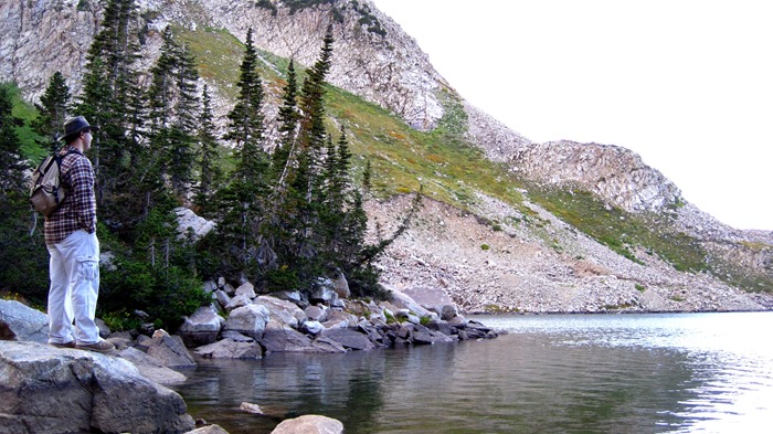 Taylor admiring White Pine Lake