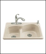 Kohler Woodfield Smart Divide Cast Iron Sink
