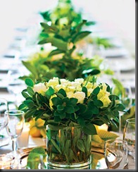 MSW simple centerpiece roses and green