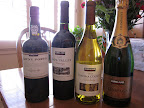 My seven dinner companions and I sampled these four Kirkland Brand wines: Champagne, Chardonnay, Meritage, and Tawny Port.