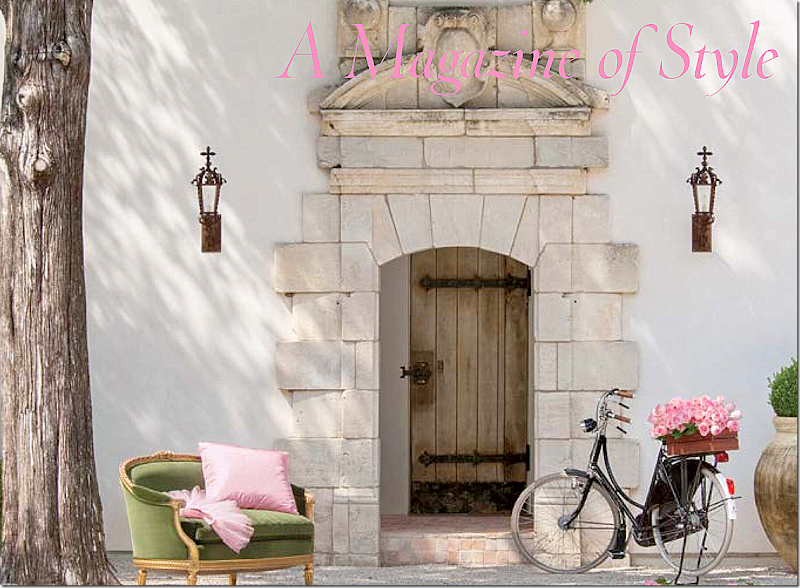 Breathtaking French Chateau with stucco front bicycle and vintage chair