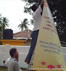 Hanging Dhammapada Flags near Ruwanweliseya