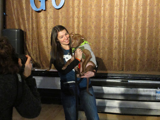 Lincoln and proud foster mom after winning Best In Show!