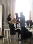 Hair stylist Mitch Barry working his magic