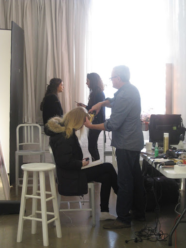 Hair stylist Mitch Barry working his magic