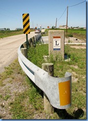 3979 Ohio - Lincoln Highway - dead end - 1930 concrete bridge - concrete pillar with ceramic Lincoln Highway plaque