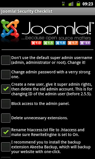 Joomla Security Checklist