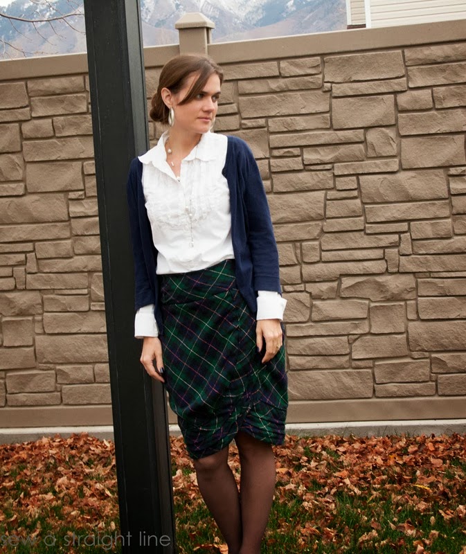 wool plaid skirt refashion sew a straight line-3 wool plaid skirt refashion sew a straight line-3