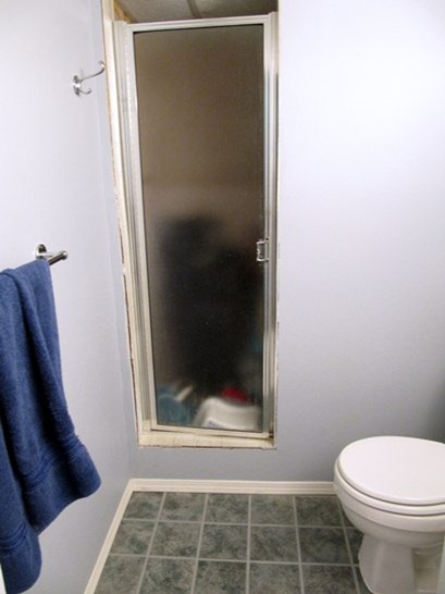 simpleispretty.com: Downstairs Bathroom Shower Before